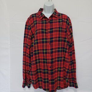 Old Navy flannel shirt red  plaid sz L